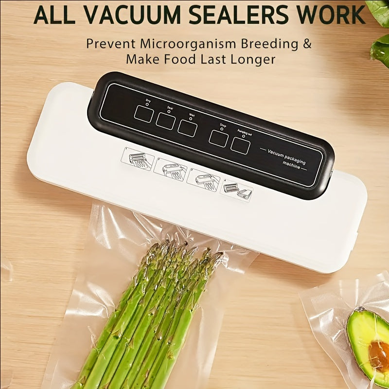 50-Pack Vacuum Sealer Bags, Reusable Food Storage Pouches, No Electricity Needed, Freshness Preservation for Kitchen, Compatible with Vacuum Sealer Machine Accessories