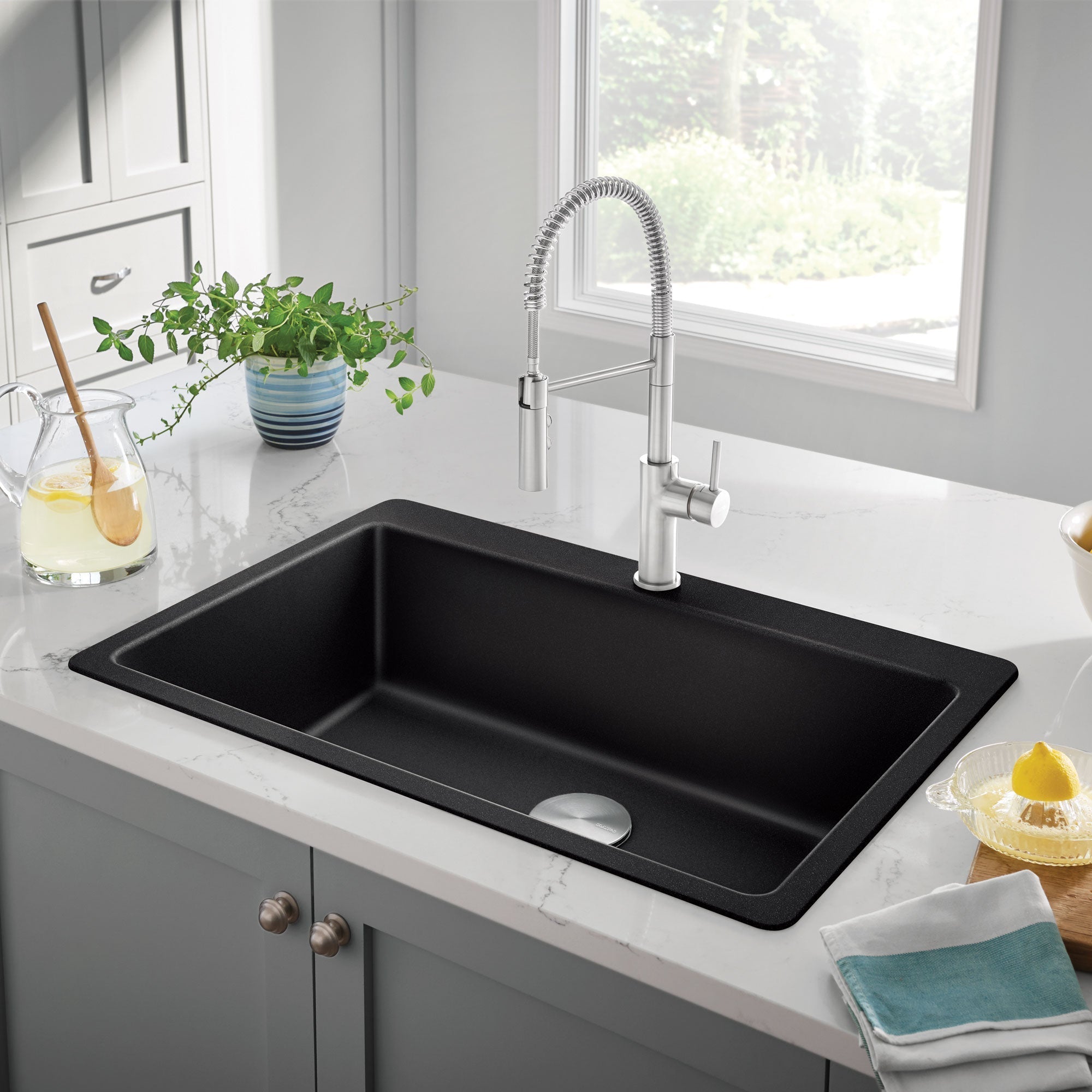 Blanco Liven Silgranit 33" Super Single Dual Mount Kitchen Sink