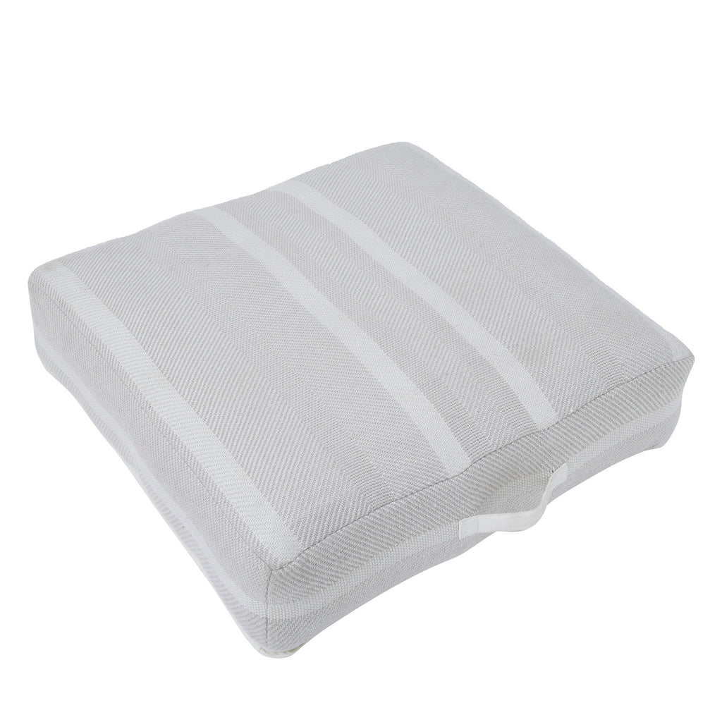 Renwil Rousseau Indoor 100% Pet Floor Pouf - Light Grey / Ivory