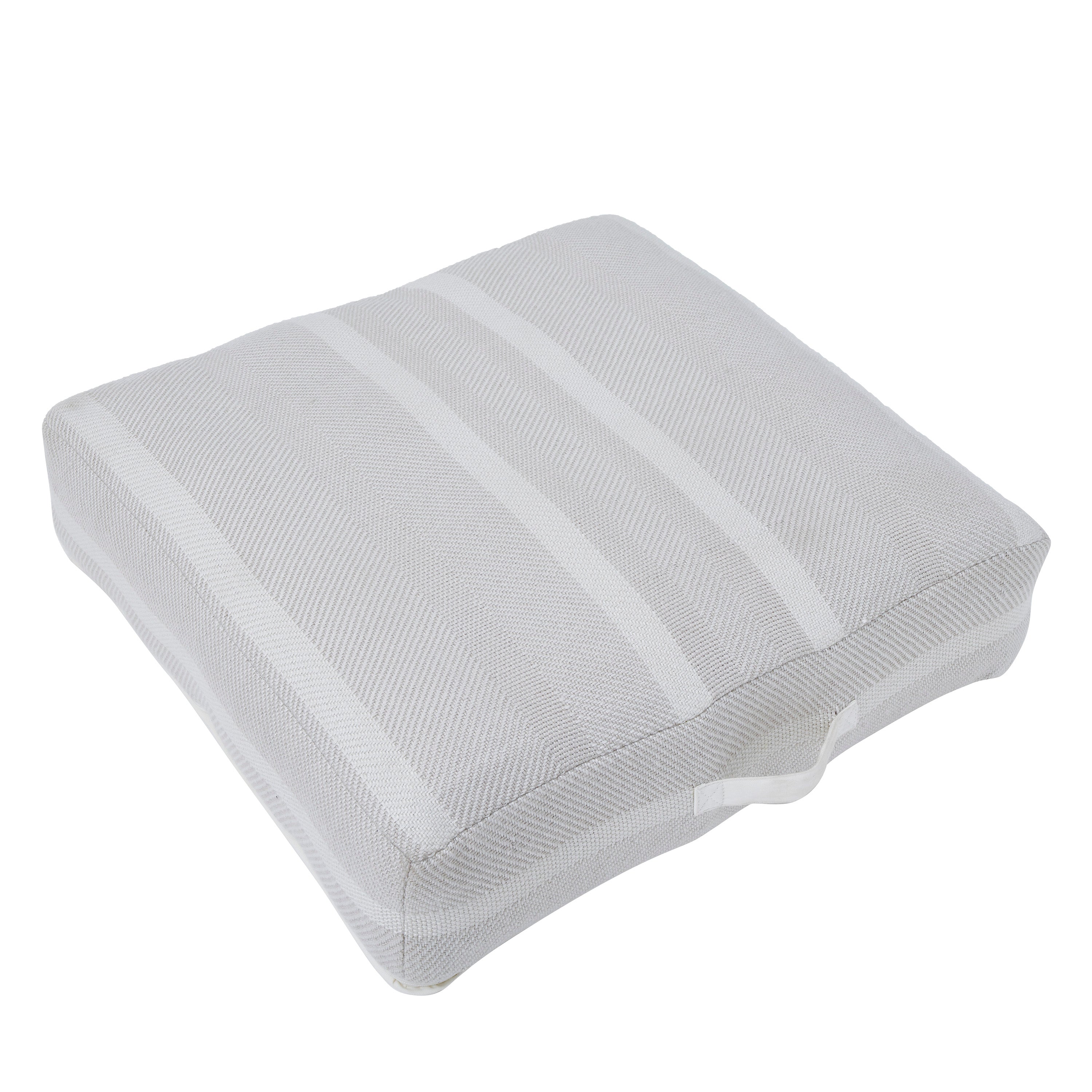 Renwil Rousseau Indoor 100% Pet Floor Pouf - Light Grey / Ivory