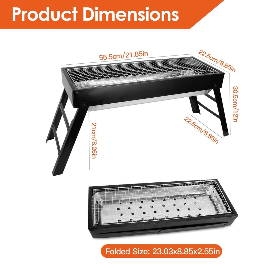 Foldable Charcoal BBQ Grill Stainless Steel Grill