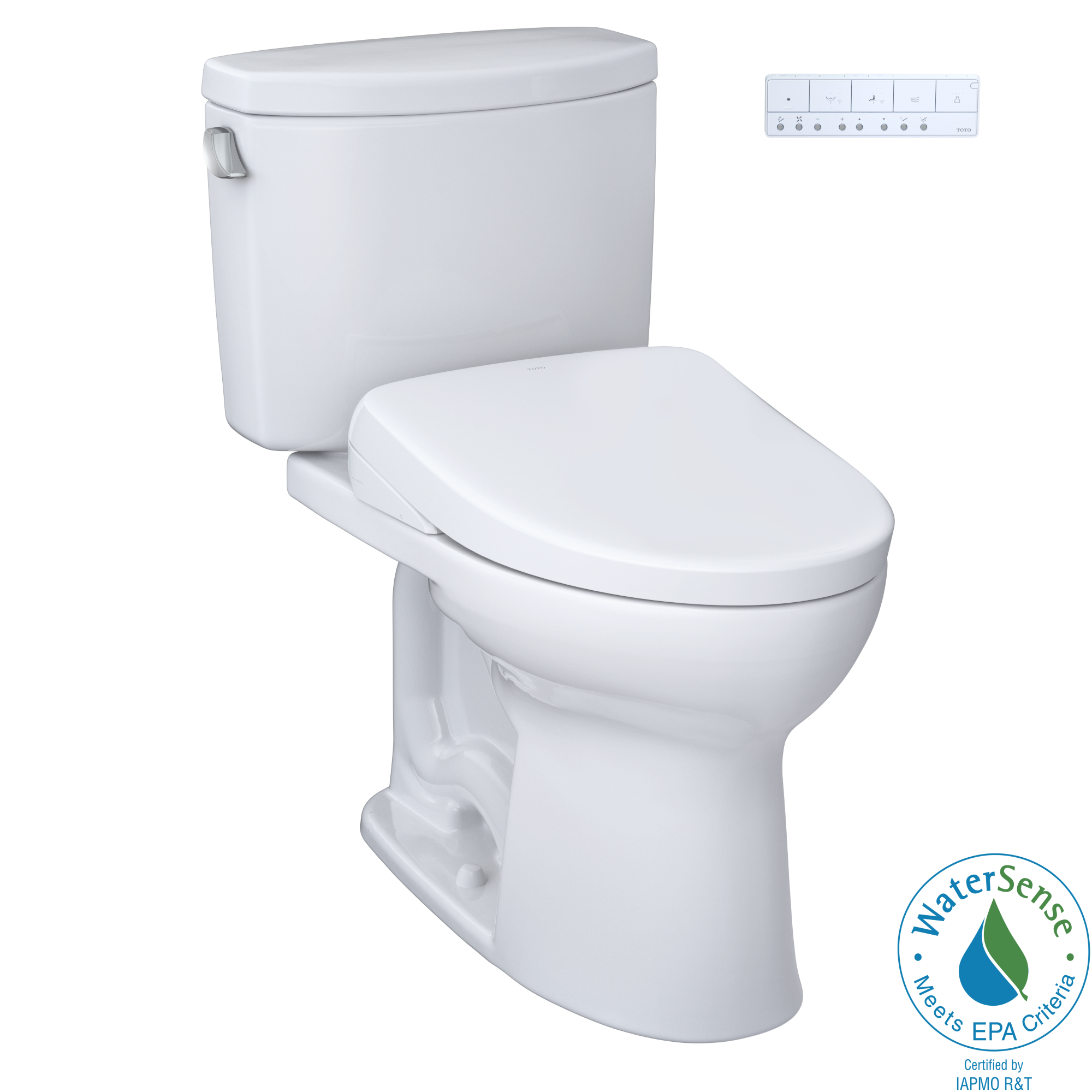 TOTO Washlet+ Drake II Two Piece Elongated 1.28 GPF Toilet and Washlet+ S7A Contemporary Bidet Seat