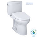 TOTO Washlet+ Drake II Two Piece Elongated 1.28 GPF Toilet and Washlet+ S7 Contemporary Bidet Seat