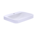 TOTO Arvina Rectangular 23" Vessel Bathroom Sink with Cefiontect For Single Hole Faucets