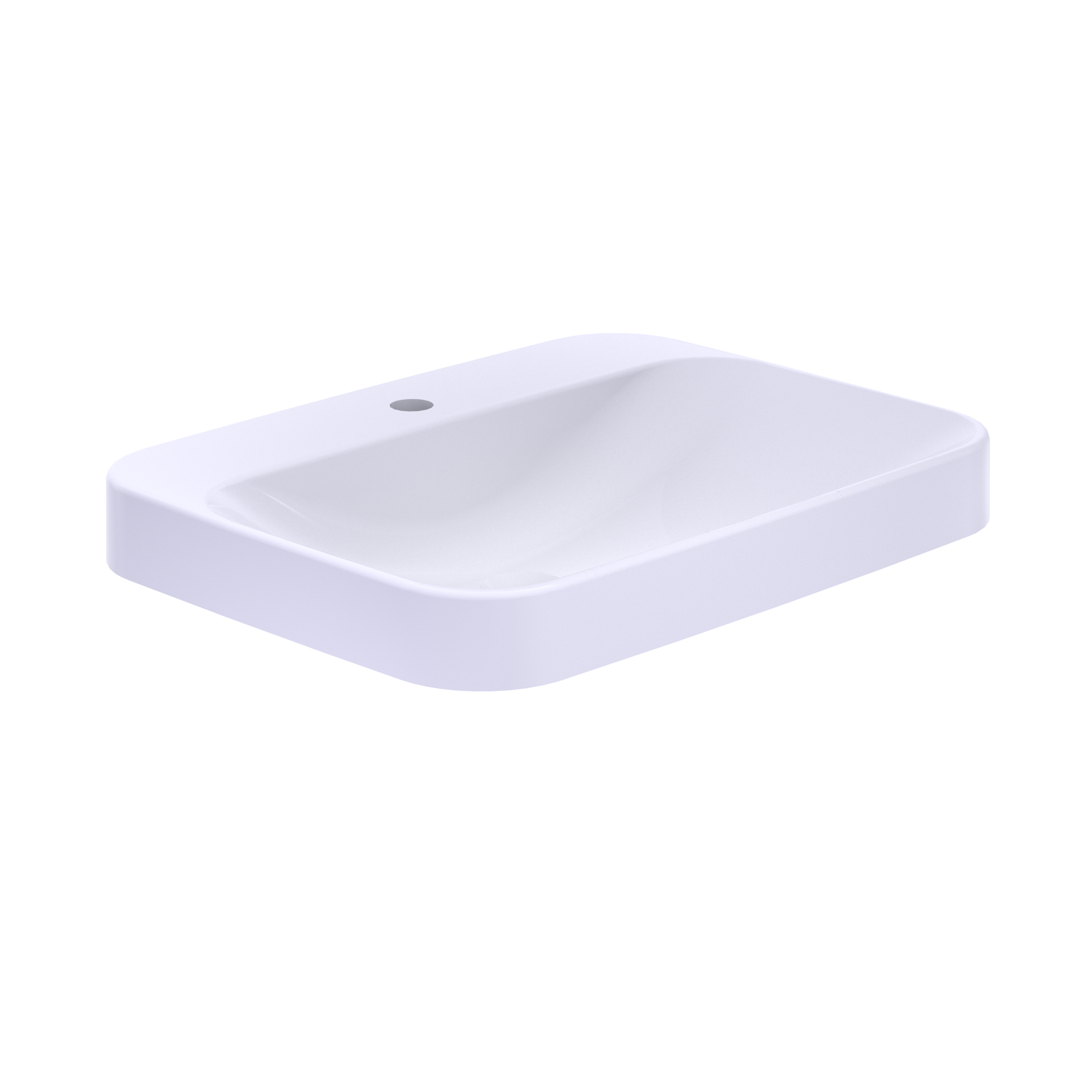 TOTO Arvina Rectangular 23" Vessel Bathroom Sink with Cefiontect For Single Hole Faucets