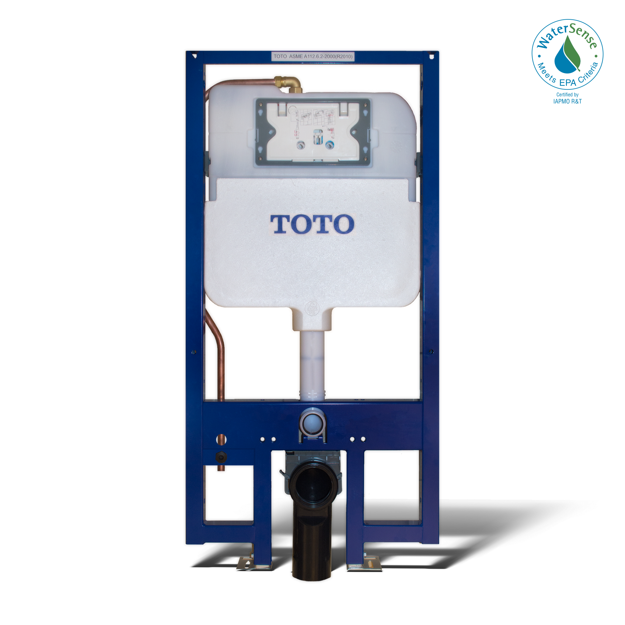 TOTO Duofit In Wall Dual Flush 1.28 and 0.9 GPF Tank System - Copper Supply Line