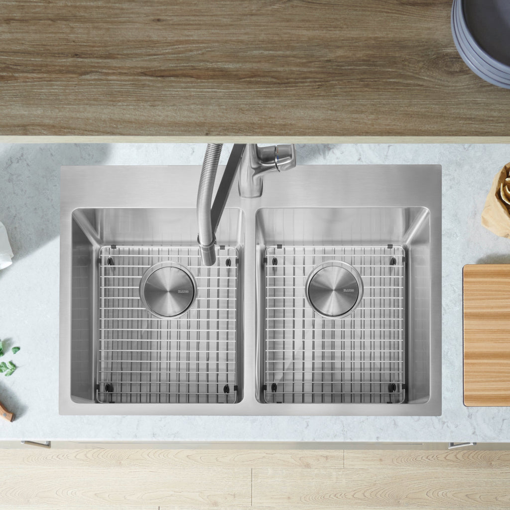 Blanco Quatrus R15 31" 50/50 Double Bowl Dual Mount Stainless Steel Kitchen Sink