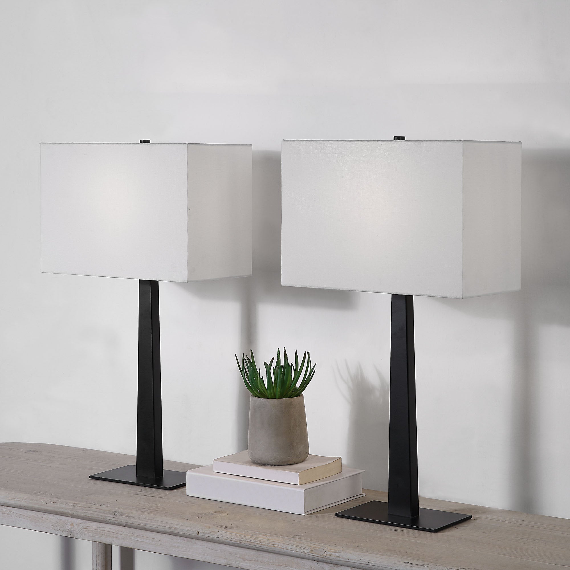 Everren Candace 26" Length Table Lamp (Set of 2) - Matte Black