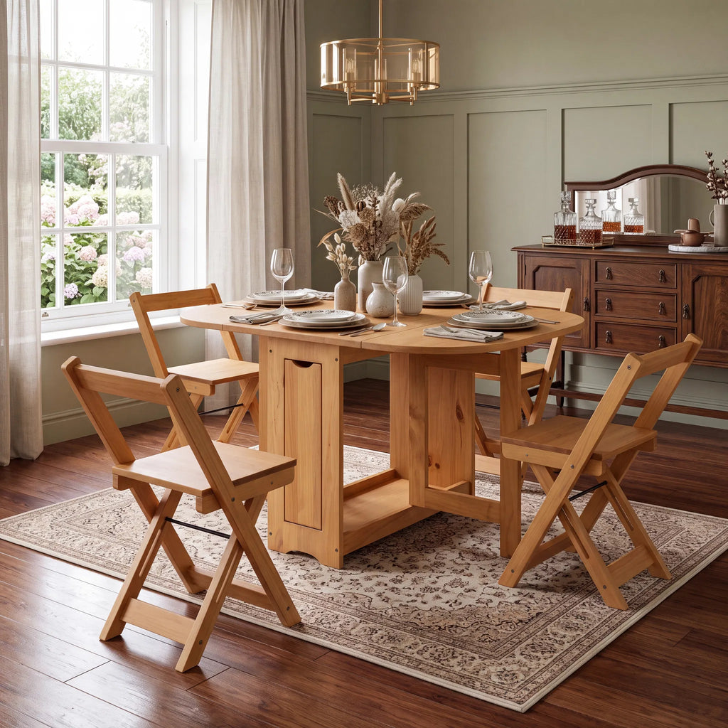 Santos Folding Table & Chairs – Space Saving Set
