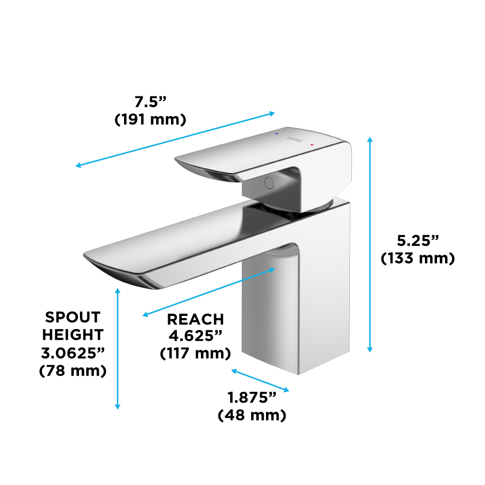 TOTO GR Series 1.2 GPM Single Handle Bathroom Sink Faucet with Comfort Glide Technology and Drain Assembly