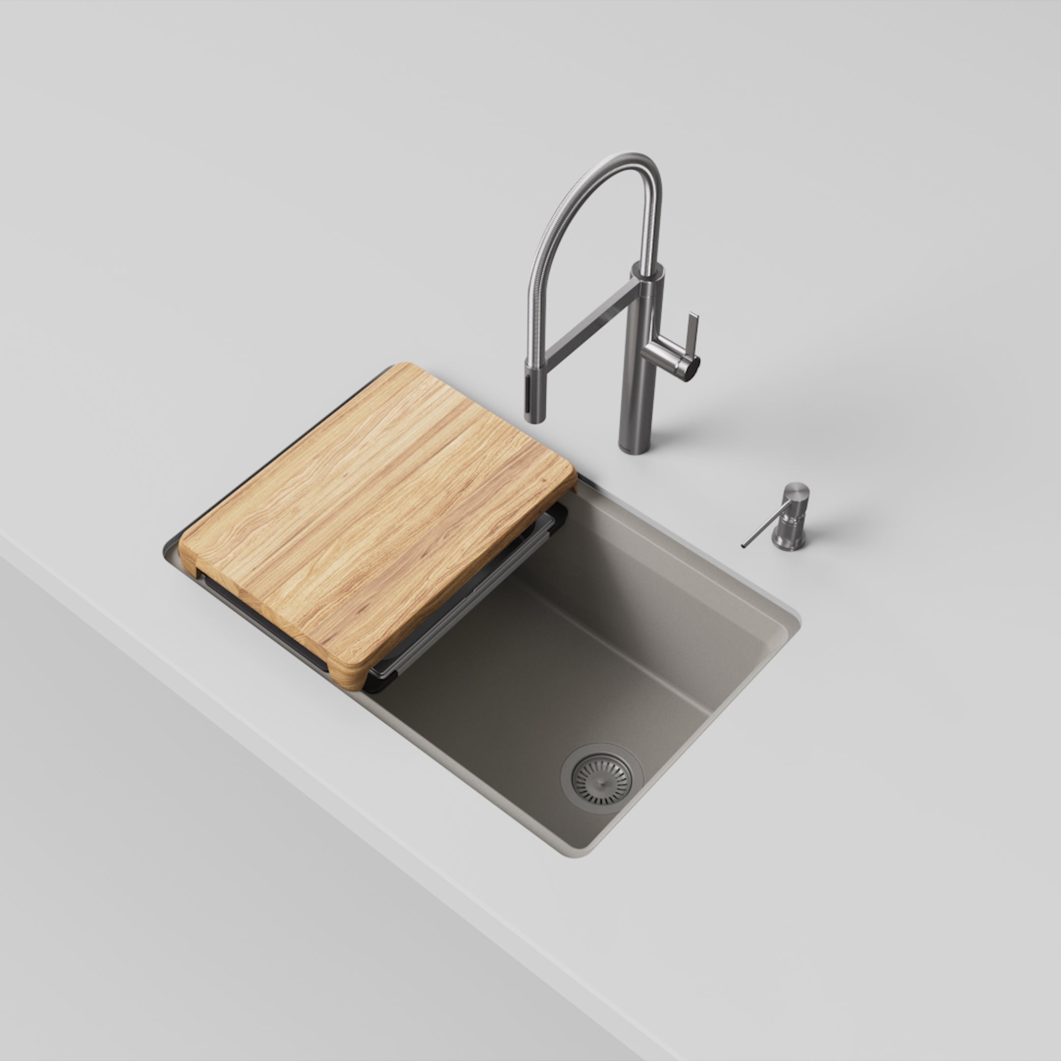 Blanco Inteos Silgranit 30" Single Bowl Reversible Undermount Workstation Kitchen Sink