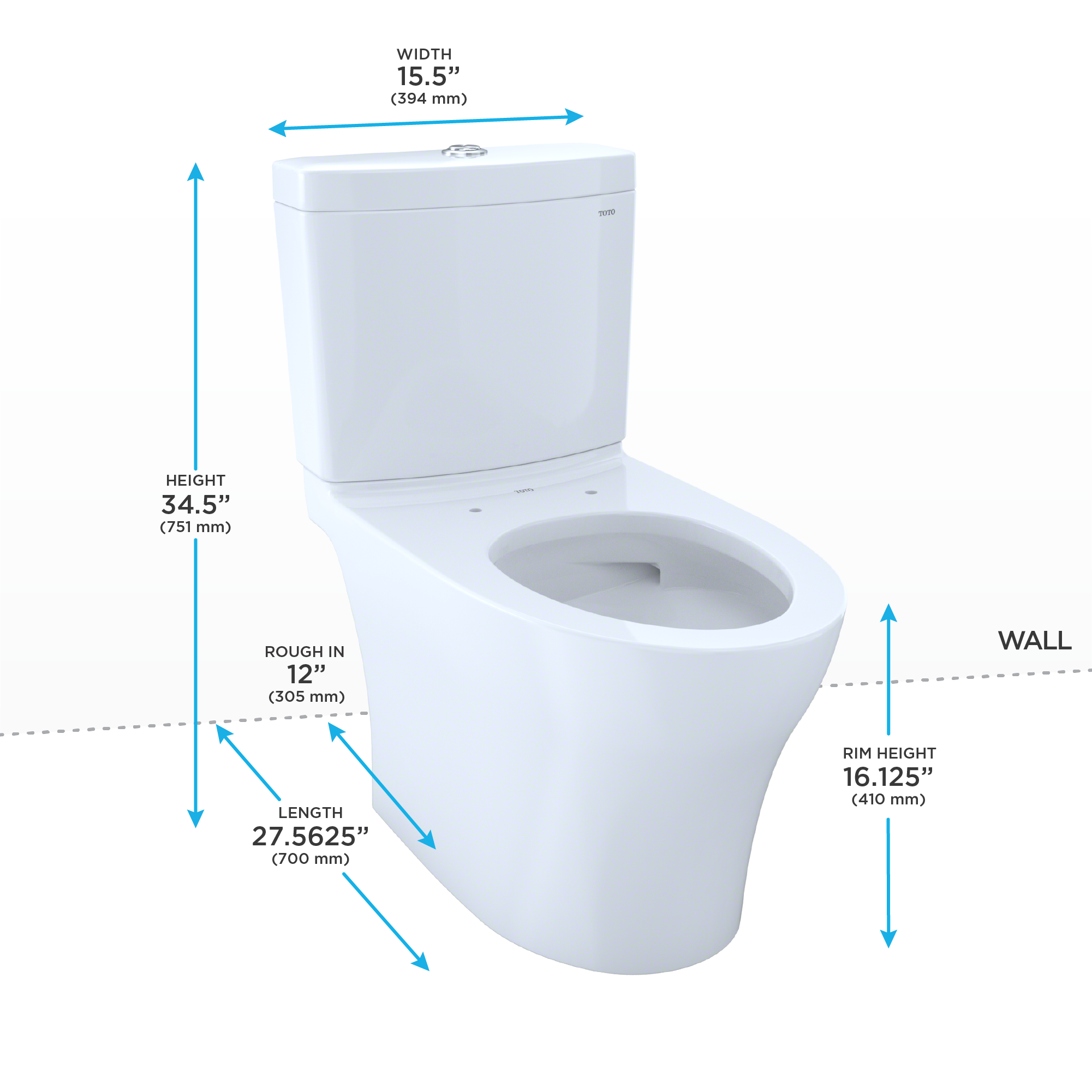 TOTO Aquia IV Two Piece Elongated Dual Flush 1.28 and 0.9 GPF Toilet with Cefiontect