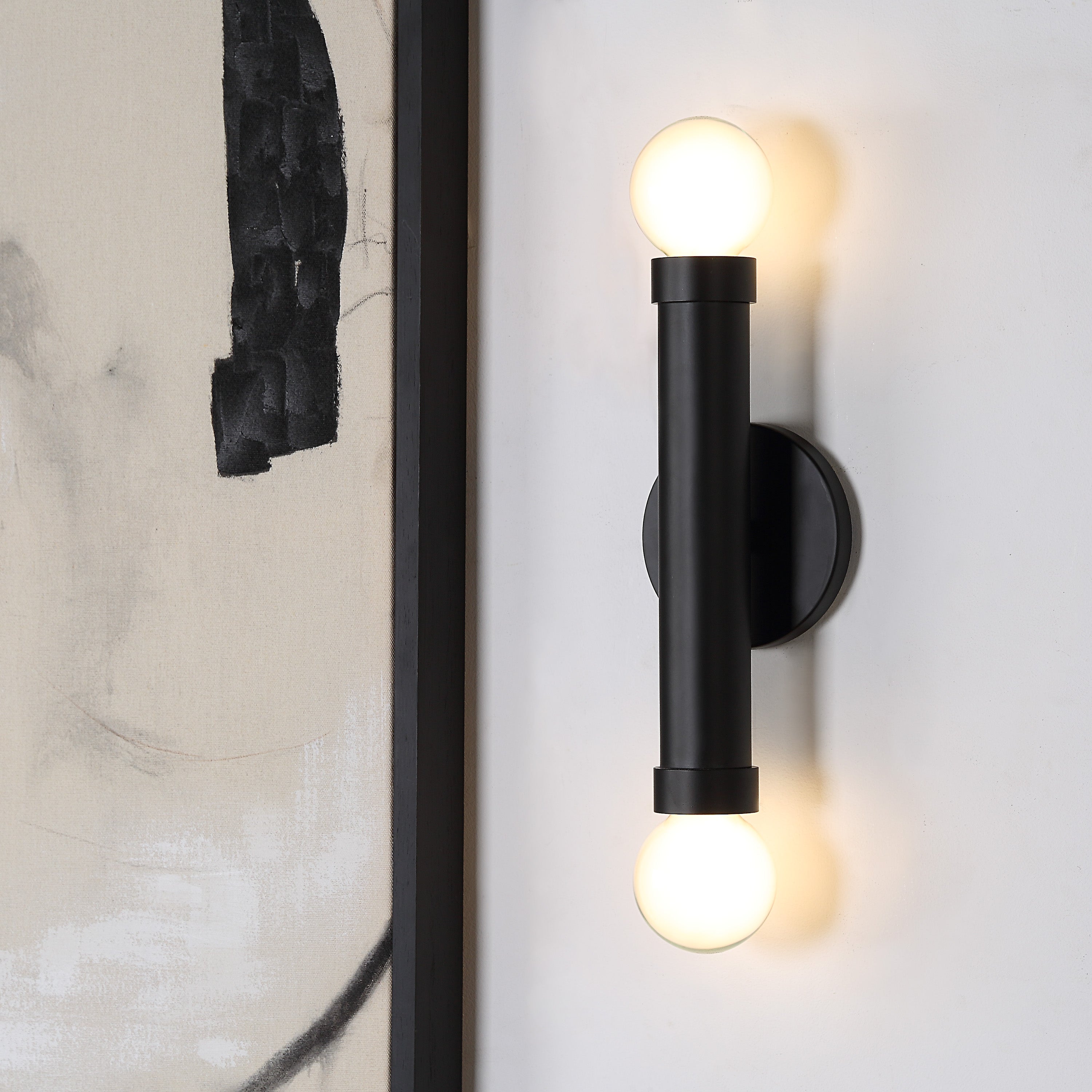 Renwil Alika 12" Powder Coated Matte Black 2-Light Wall Sconce