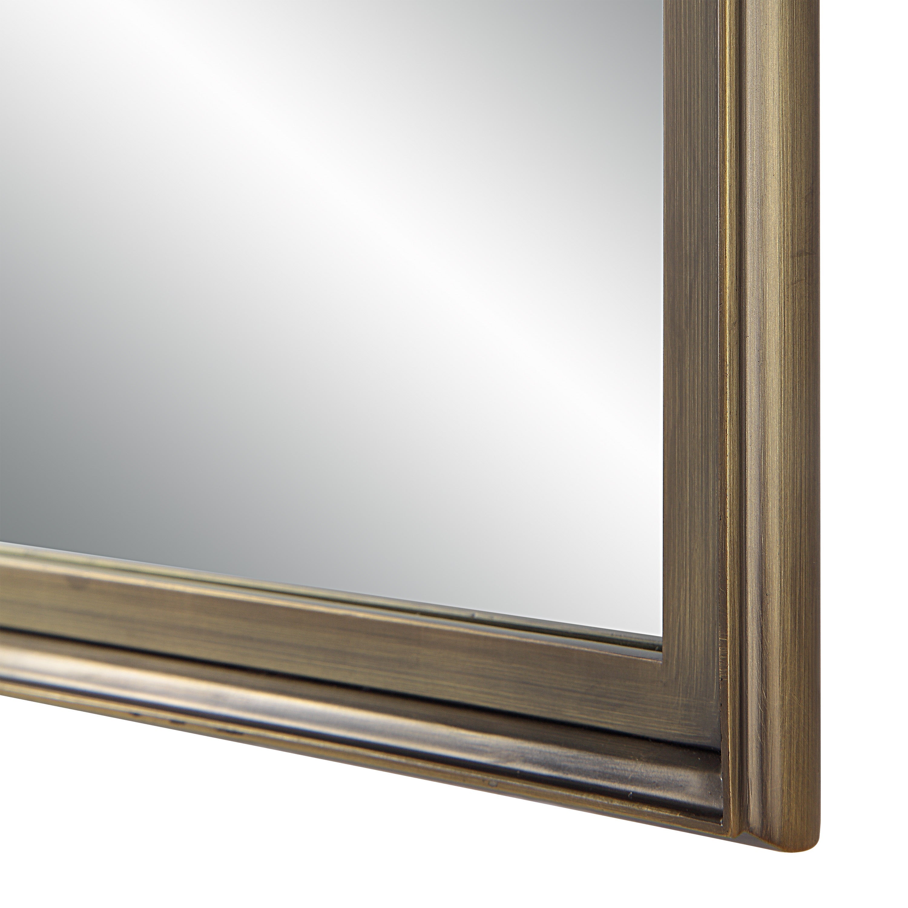 Renwil Sandcastle 36" Tall Rectangular Mirror - Antique Brushed Brass