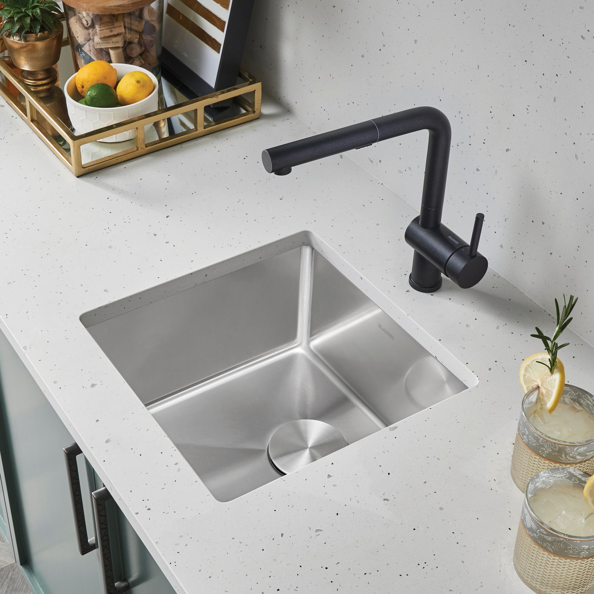 Blanco Quatrus R15 17" Undermount Stainless Steel Bar Sink