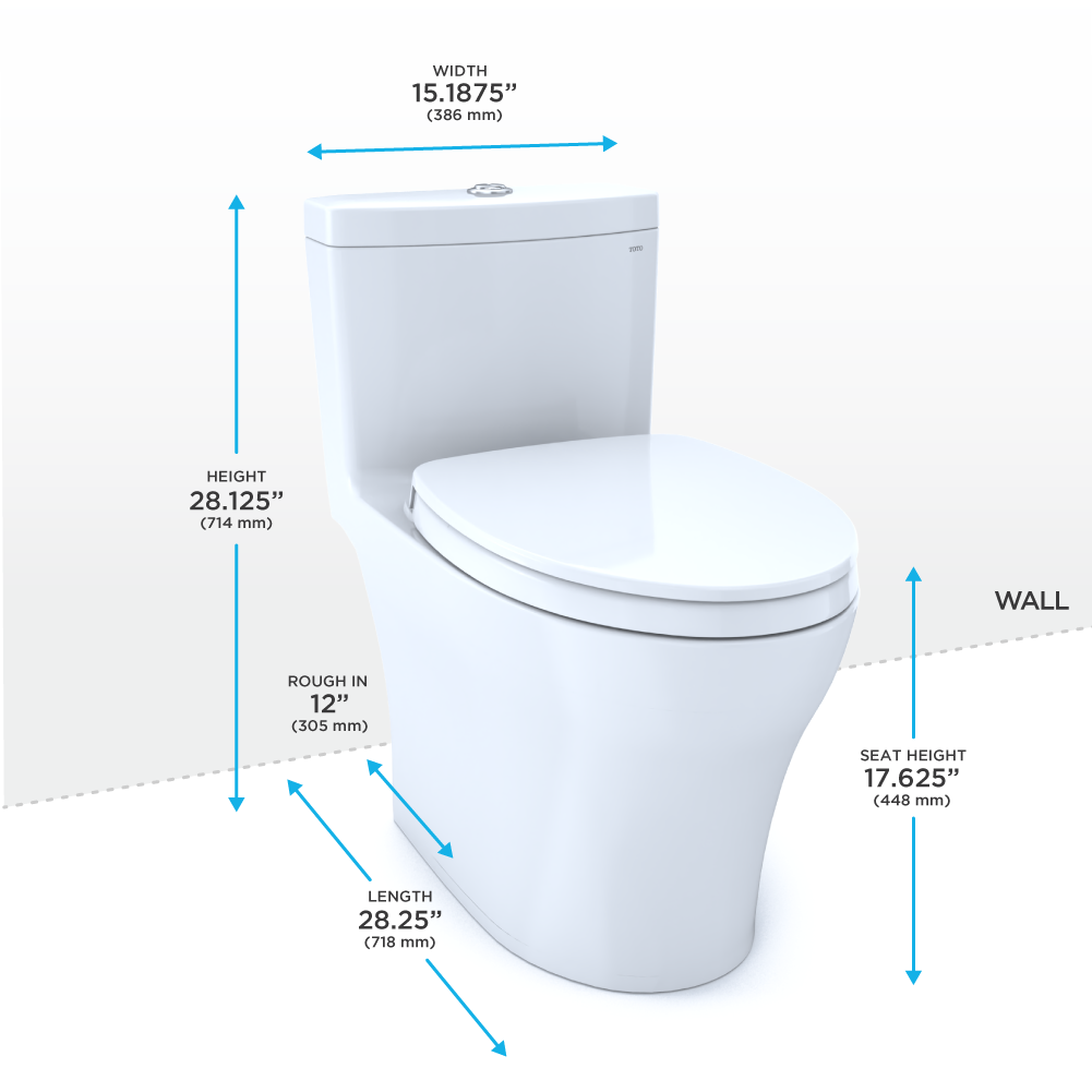 TOTO Aquia IV One Piece Elongated Dual Flush 1.28 and 0.9 GPF Universal Height - Washlet+ Ready Toilet