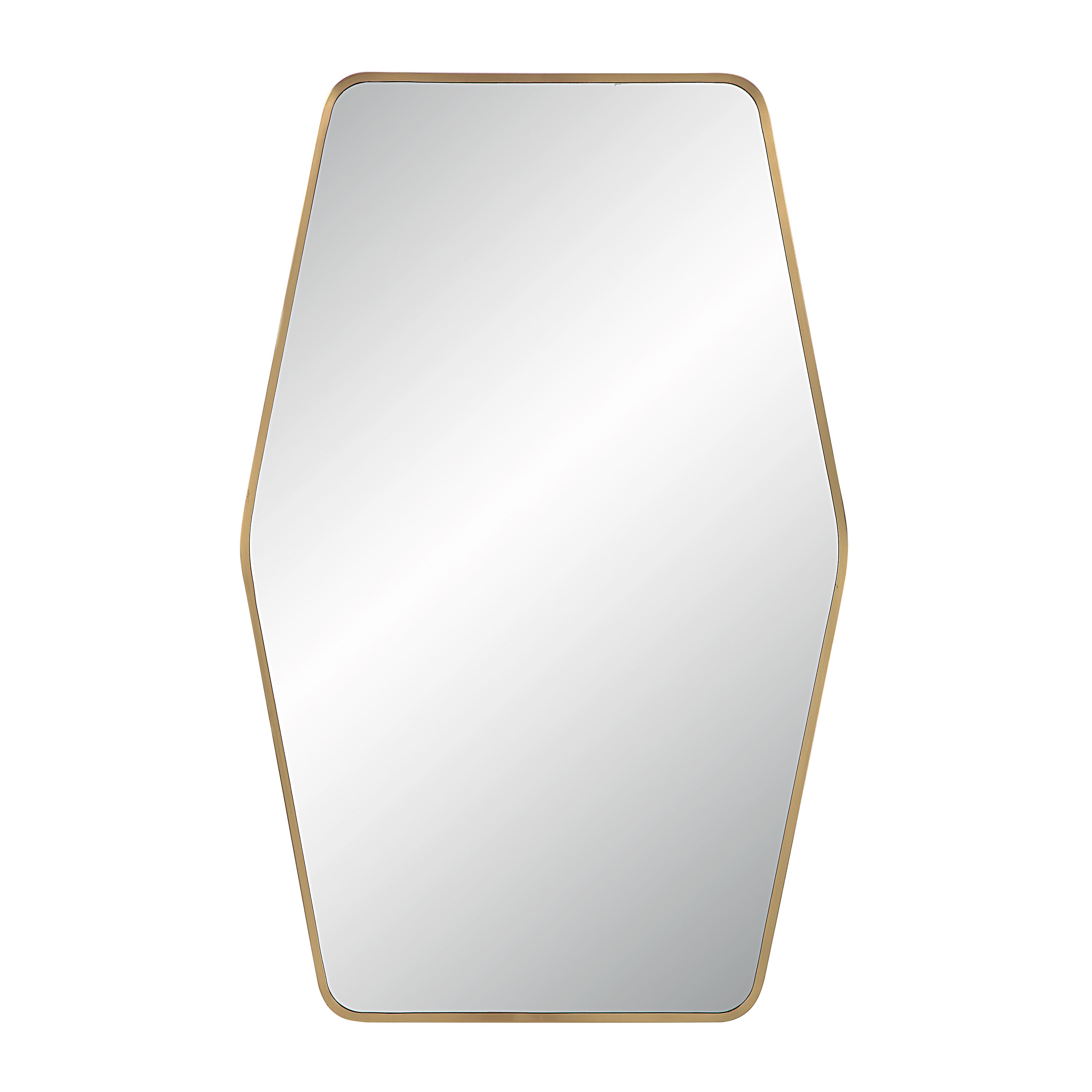 Renwil Mocha 40" Tall Rectangular Mirror - Satin Brass