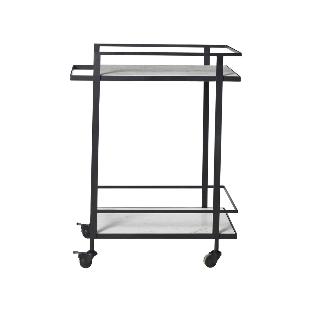 Renwil Colton Indoor Iron Bar Cart - Matte Black