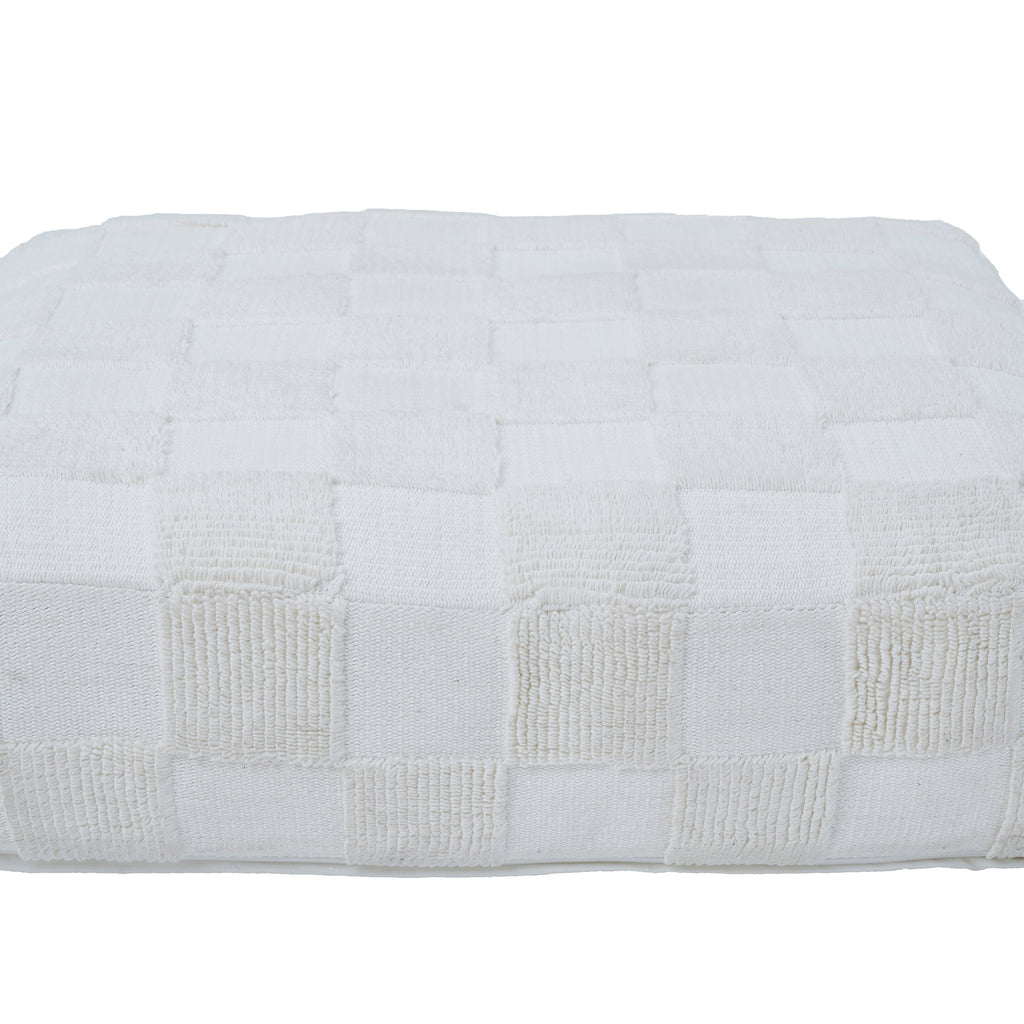 Renwil Persona Indoor 100% Cotton Floor Pouf - Ivory