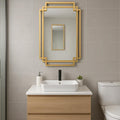 Art Deco Gold Rectangular Mirror 94 x 48 cm – Modern Metal Frame Wall Décor for Living Room, Bedroom or Hallway – Stylish Geometric Mirror with Clear Reflective Glass