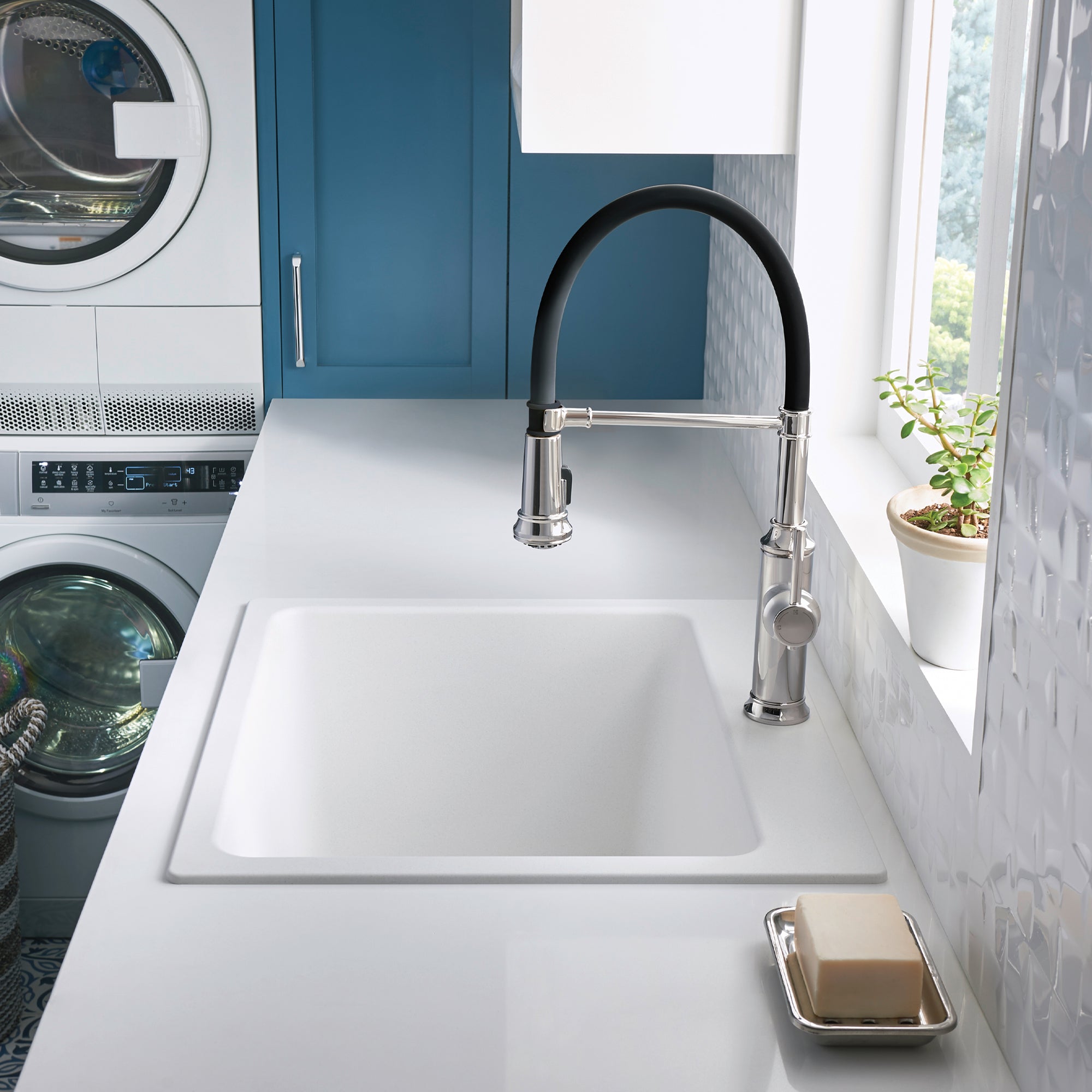 Blanco Liven Silgranit 25" Single Bowl Dual Mount Laundry Sink