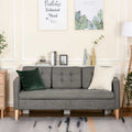 Modern Grey 3 Seater Sofa with Button Tufted Design & Hidden Storage – Space Saving Living Room Furniture UK