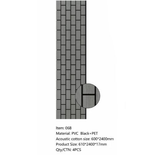 Vertical Brick Wall Panels – 3D Acoustic Wood Slat Panels for Modern Interiors – Sound-Absorbing Decorative Wall Panelling 60x240cm (4 Panels per Pack, 5.76m² Coverage)