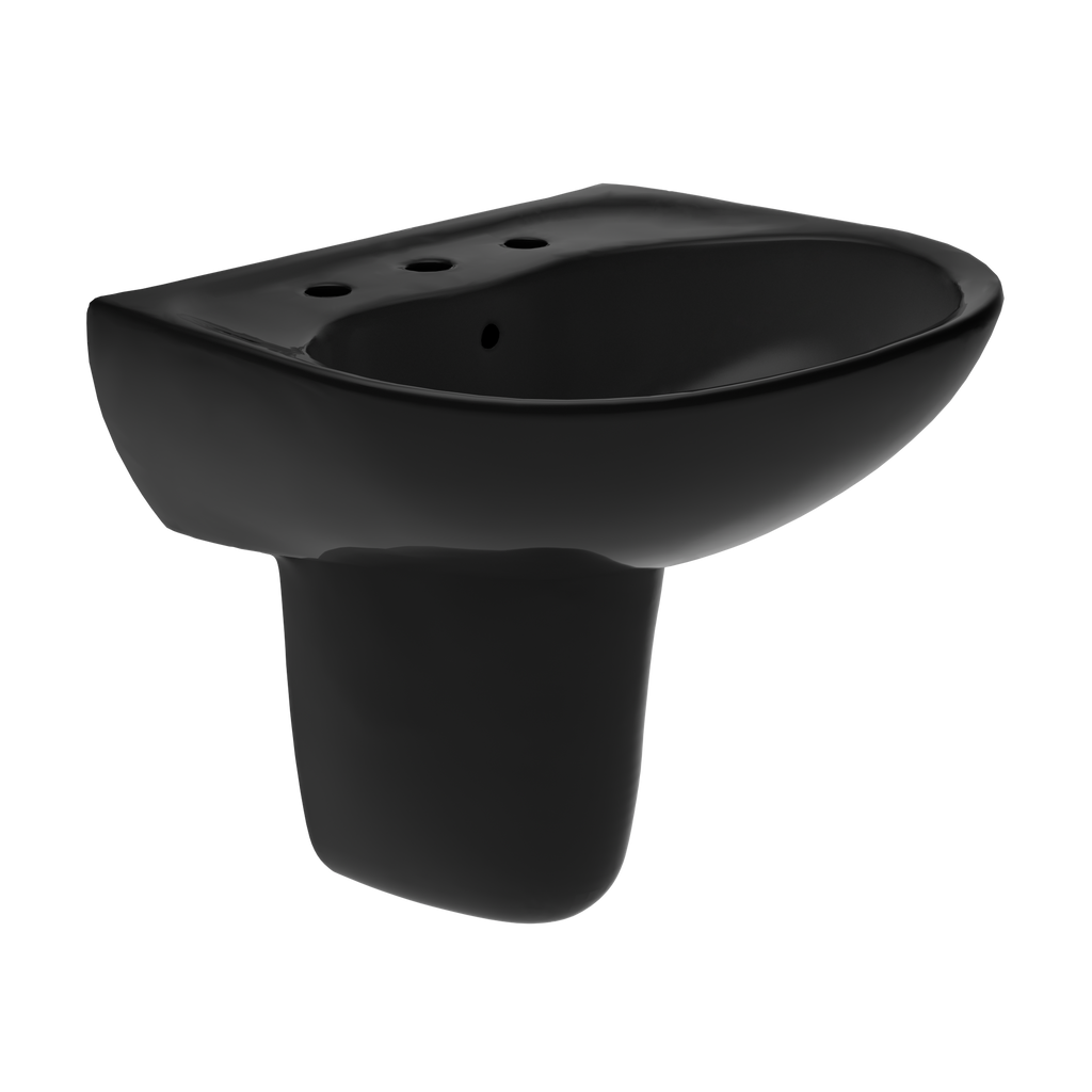 TOTO Supreme Oval Wall Mount Bathroom Sink and Shroud For 8" Center Faucets