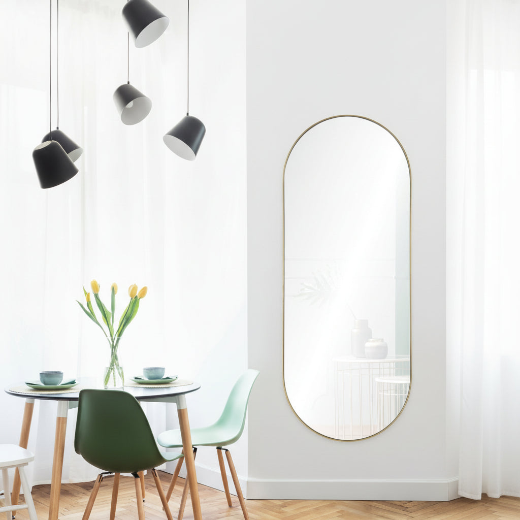 Renwil Marius 60" Tall Oval Full Length Mirror - Yellow