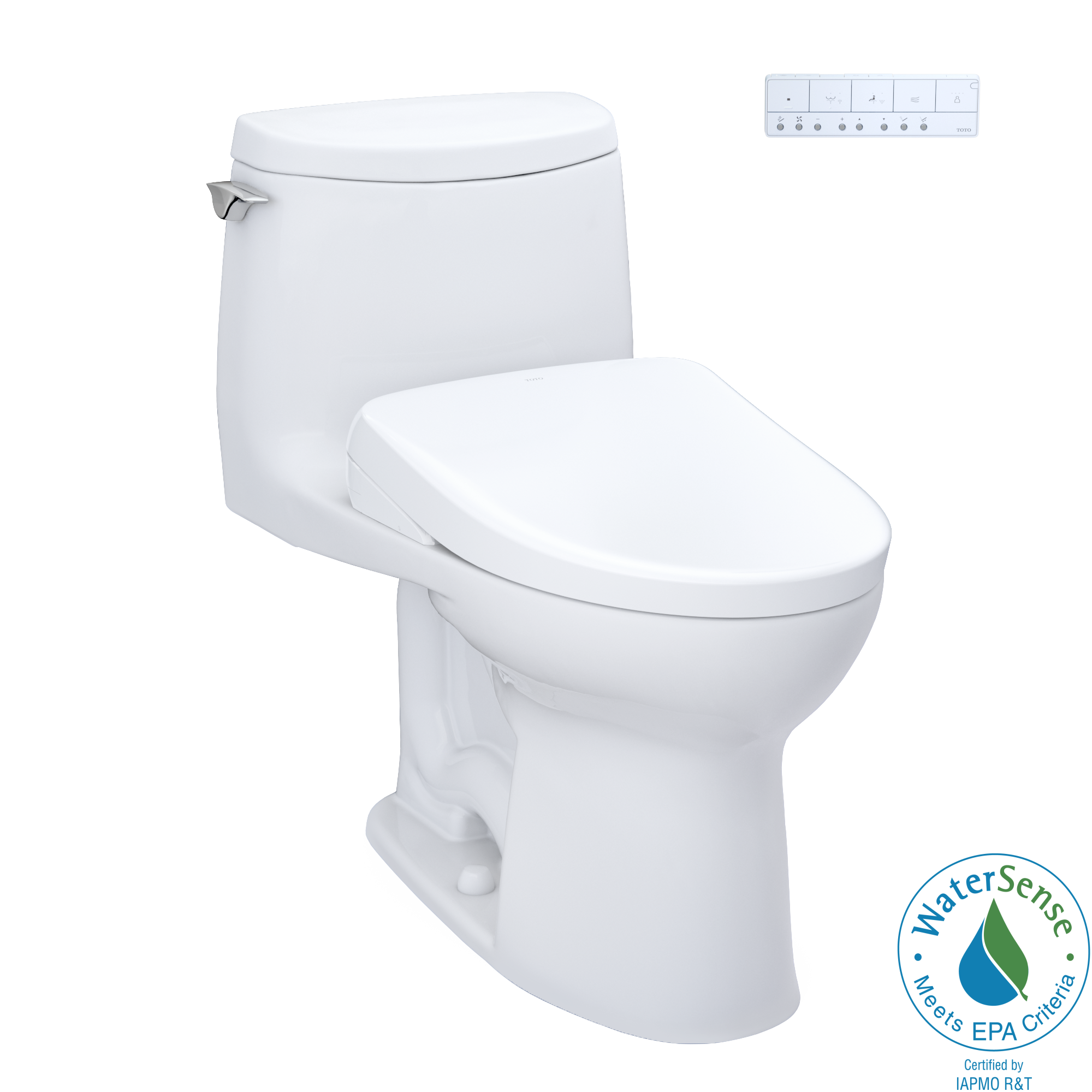 TOTO Washlet+ Ultramax II 1G One Piece Elongated 1.0 GPF Toilet and Washlet+ S7 Contemporary Bidet Seat