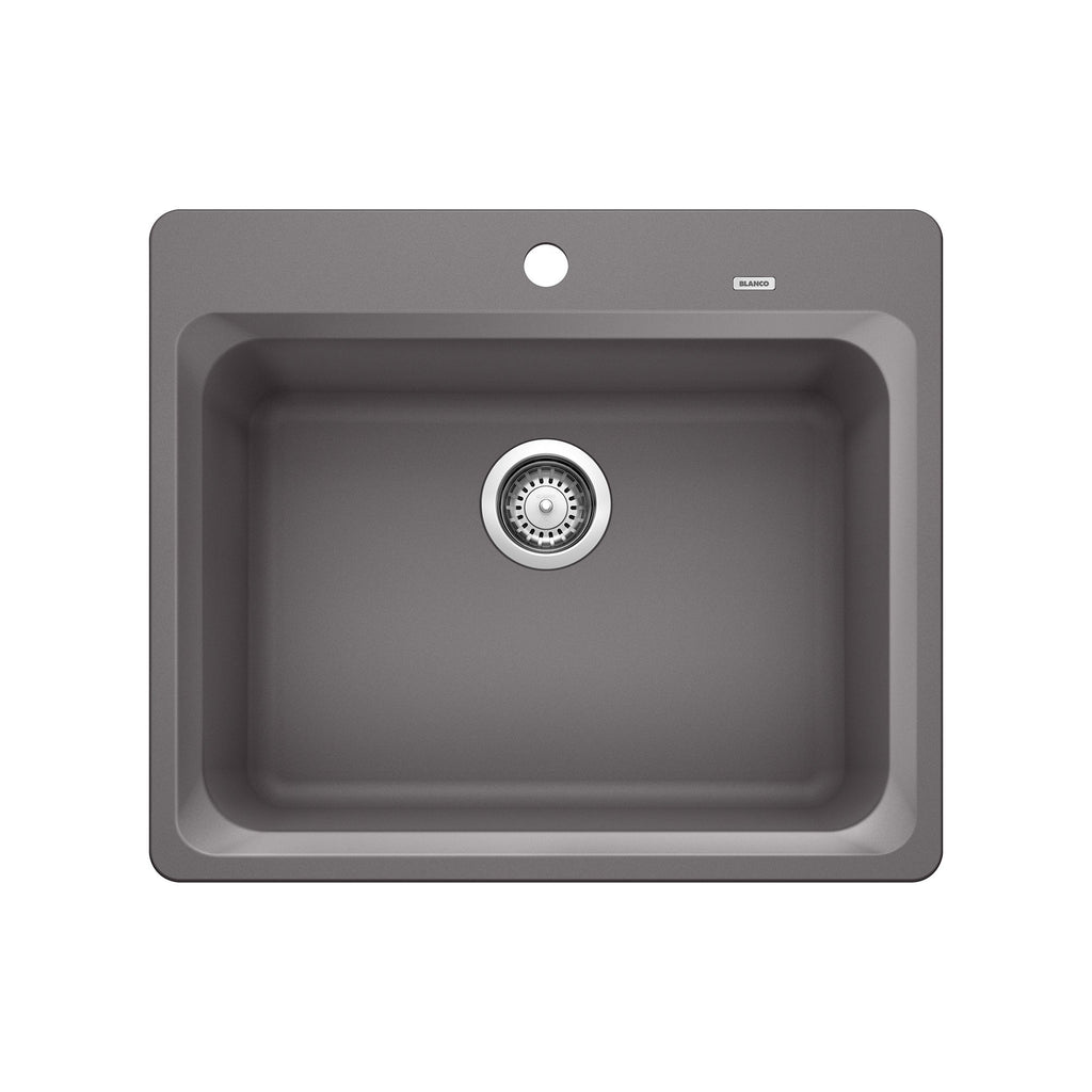 Blanco Vision Silgranit 25" Single Bowl Dual Mount Kitchen Sink