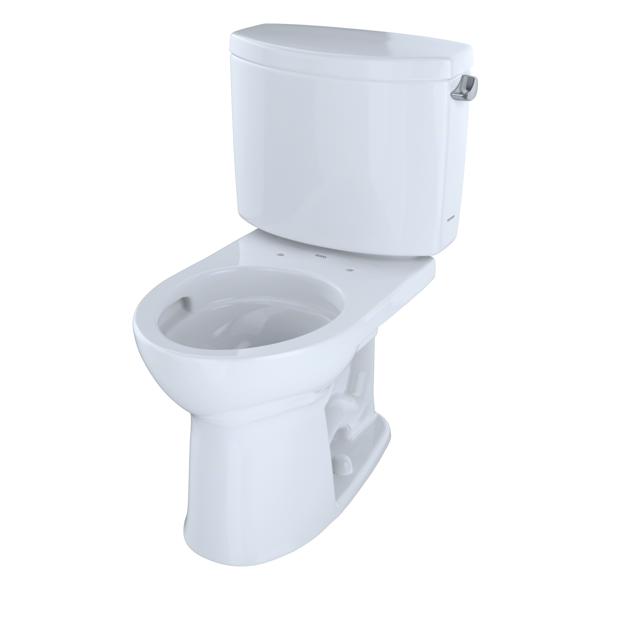 TOTO Drake II Two Piece Round 1.28 GPF Universal Height Toilet with Cefiontect and Right Hand Trip Lever