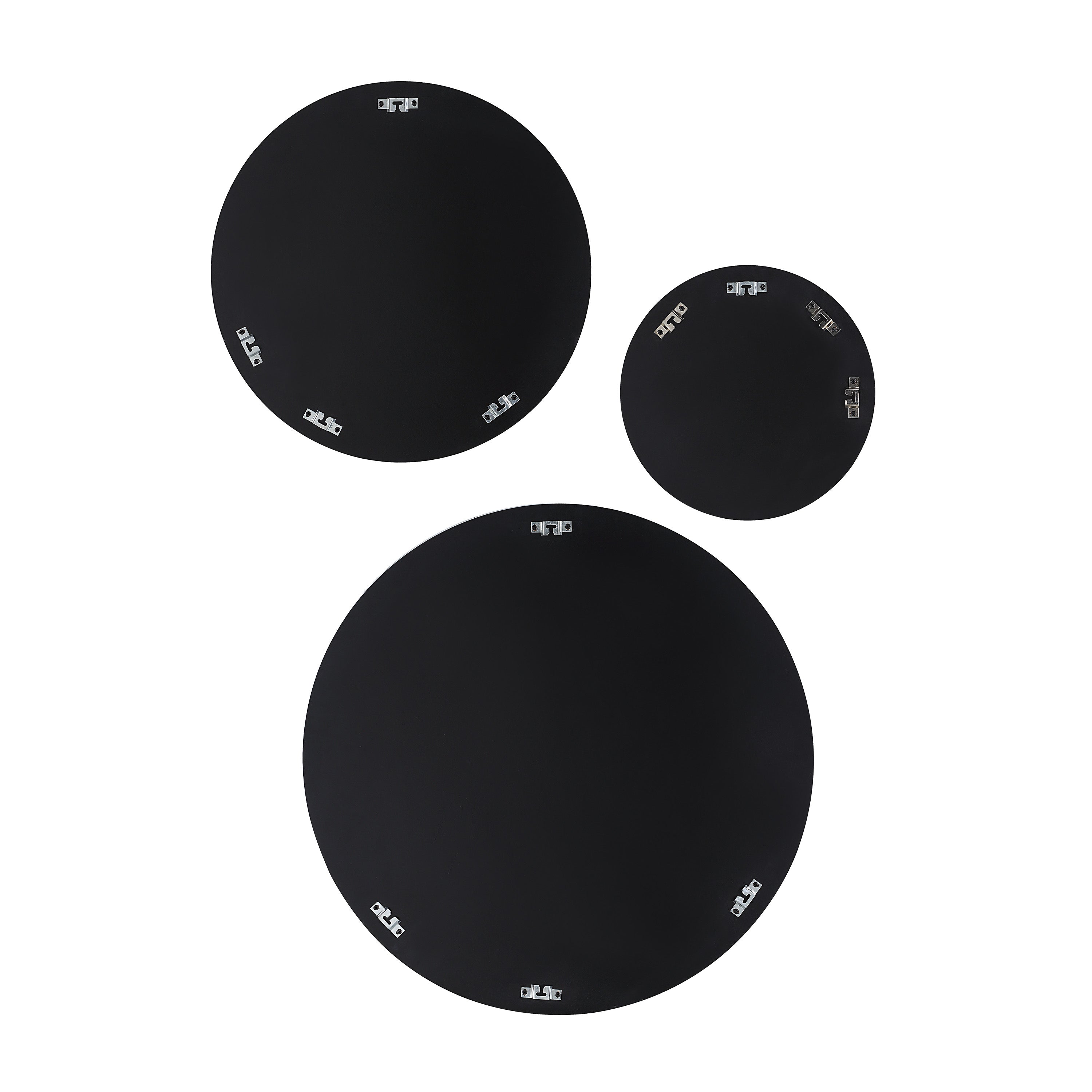 Renwil Dansk 3 Piece Tall Round Wall Mirror - Black