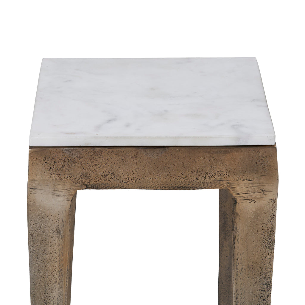 Renwil Abby Indoor Cast Aluminum Side Table - Antique Brass