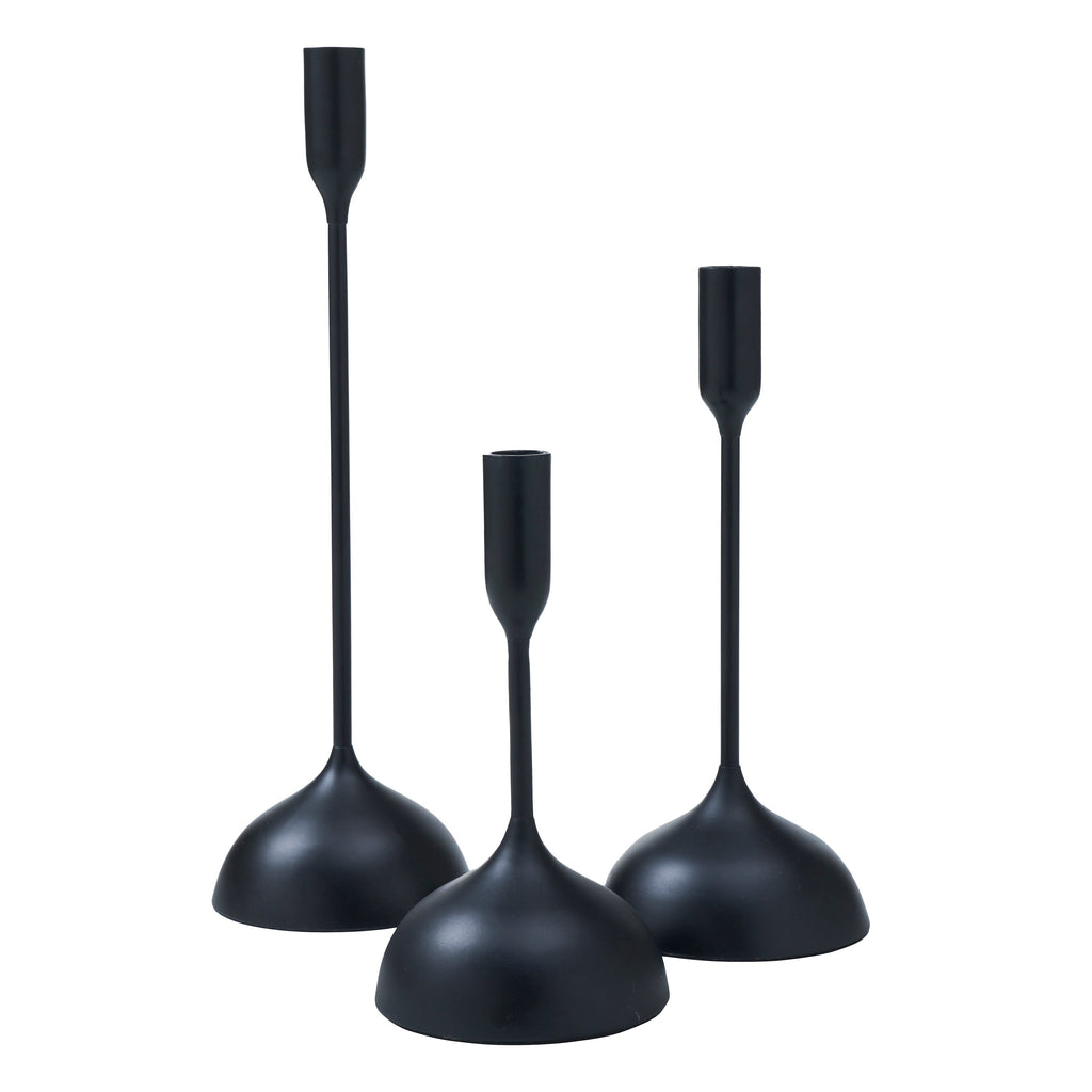 Renwil Chambers Indoor Aluminum Set of 3 Tapered Candle Holder - Matte Black