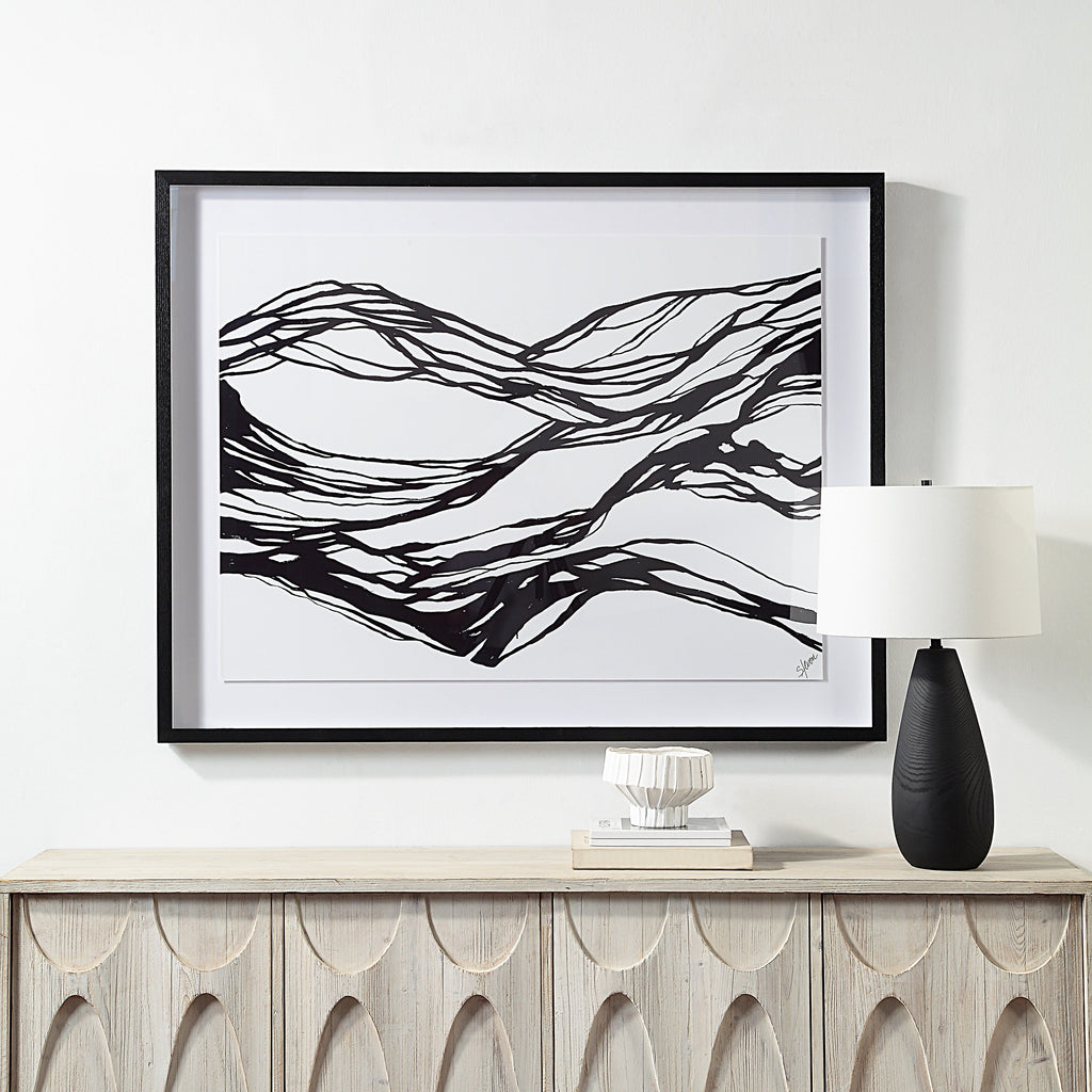 Renwil Mica 45" Wide Wall Art with Wood Frame - Painted Black