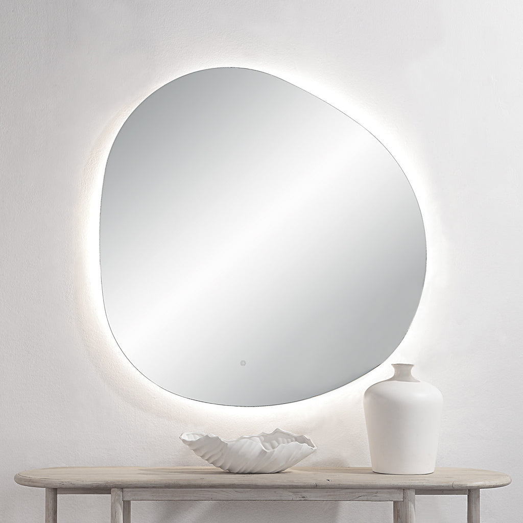 Renwil Terni 45" Tall Irregular Led Mirror - Clear