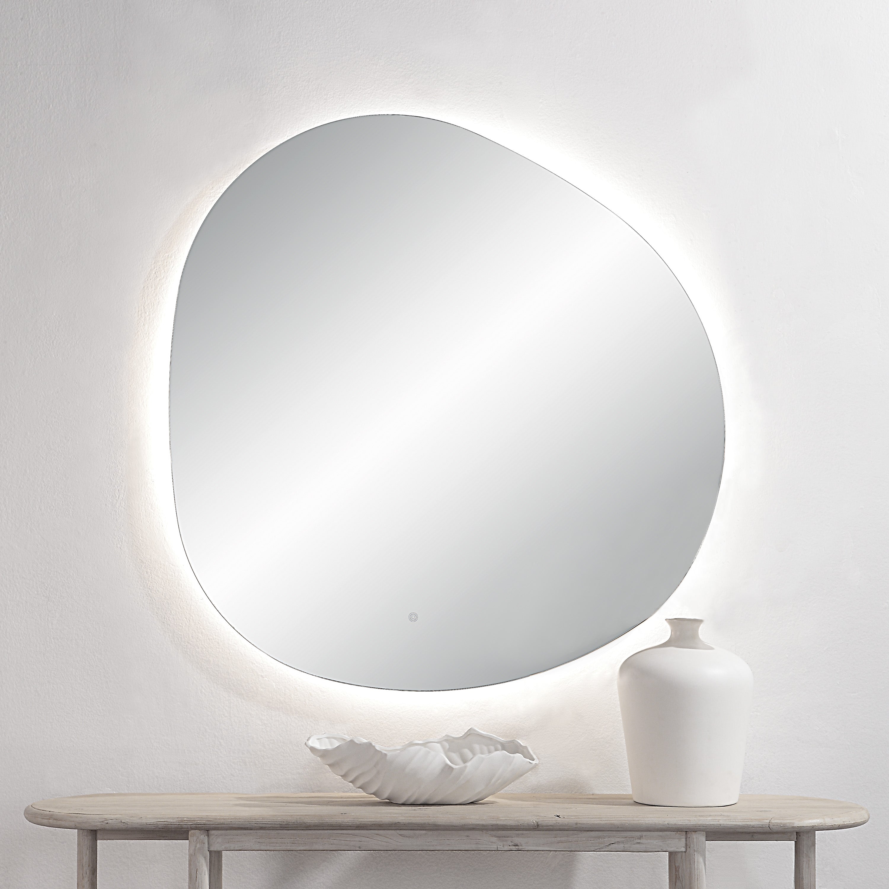 Renwil Terni 45" Tall Irregular Led Mirror - Clear