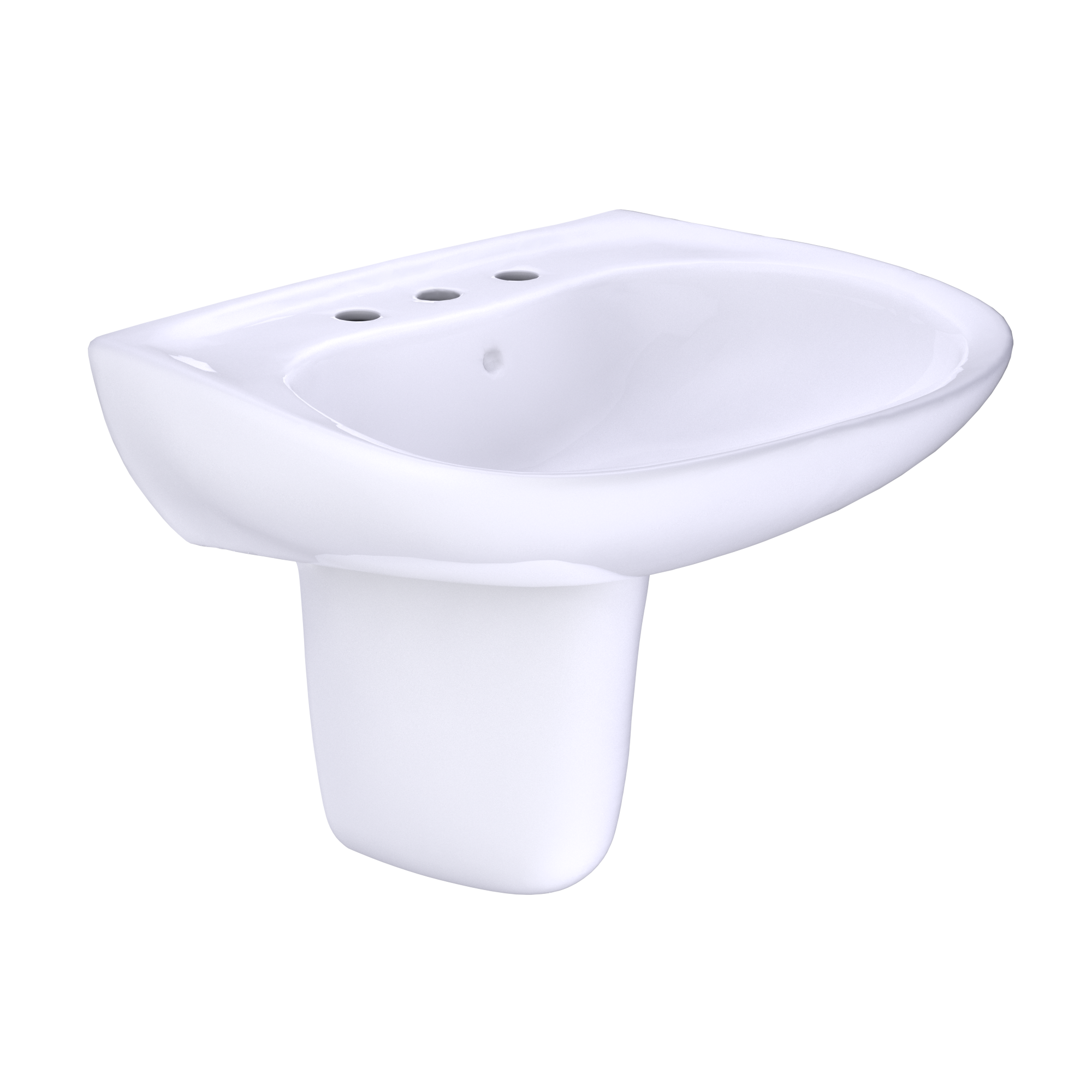 TOTO Prominence Oval Wall Mount Bathroom Sink and Shroud For 8" Center Faucets