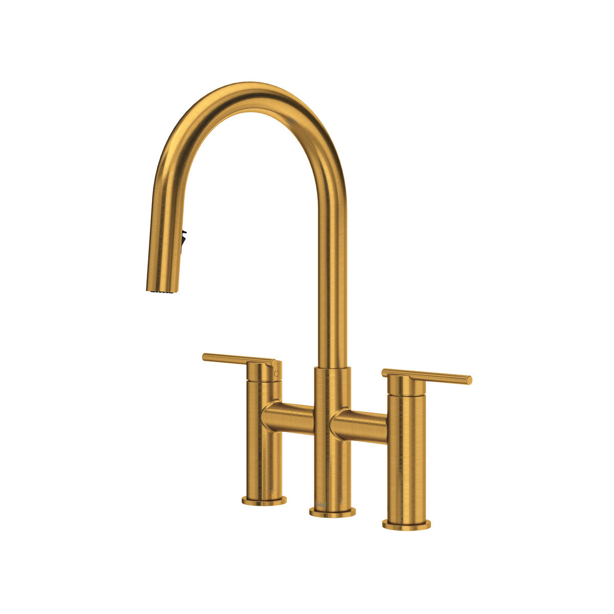 Riobel Lateral Bridge Pull-Down Kitchen Faucet with C-Spout