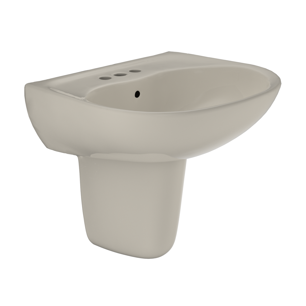 TOTO Supreme Oval Wall Mount Bathroom Sink and Shroud For 4" Center Faucets