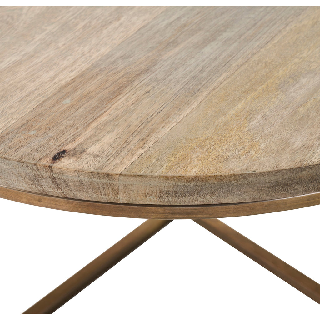 Renwil Liana Indoor Mango Wood Table - Antique Brass