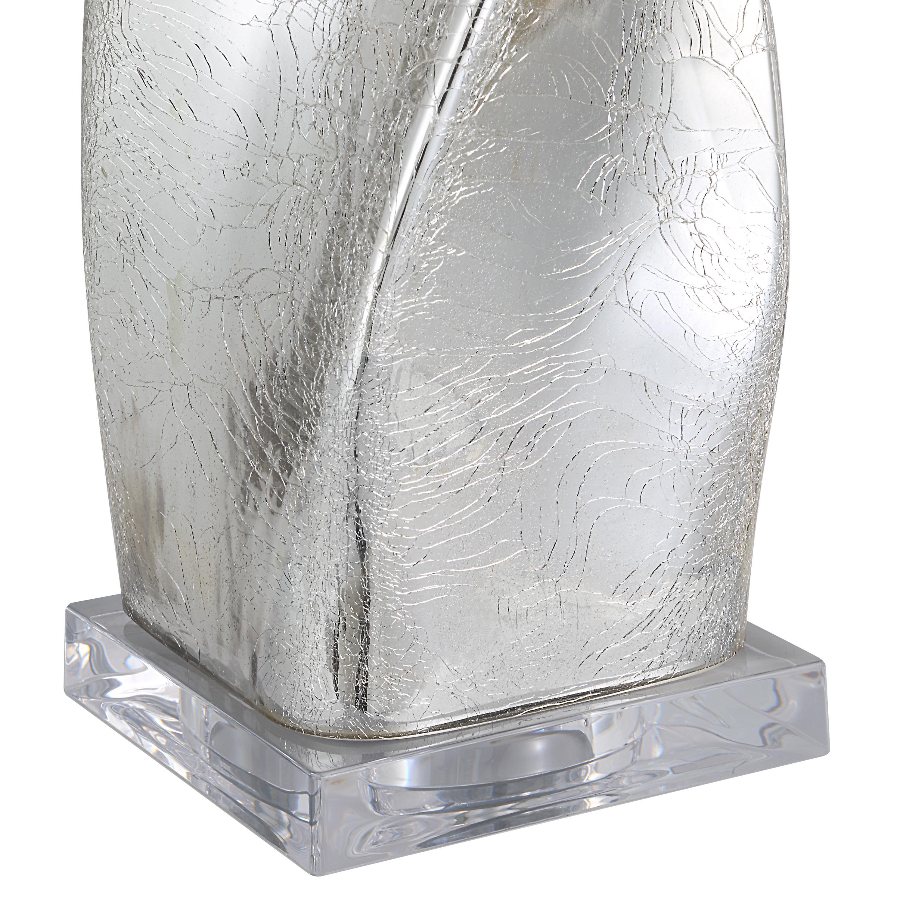 Everren Lyons 31.5" Height Table Lamp - Crackled Mercury Silver