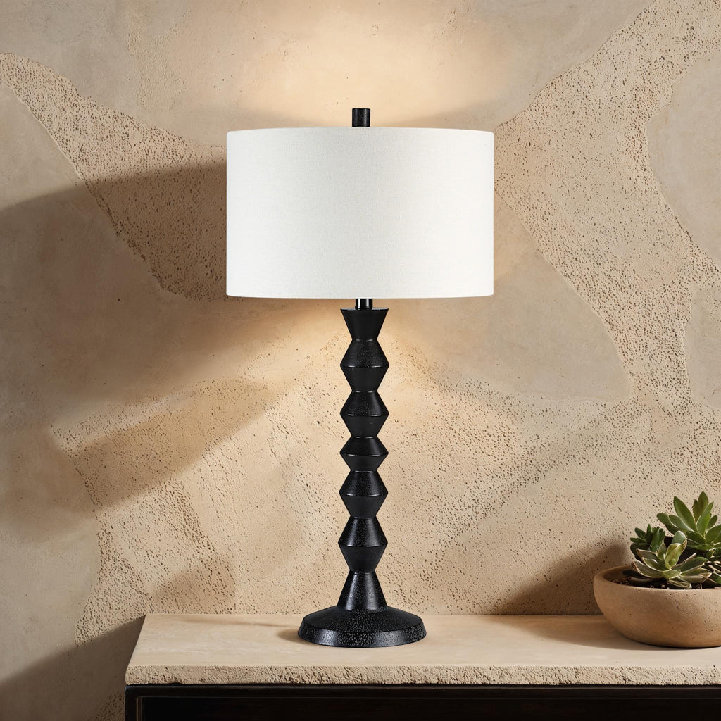 Everren Tulum 32" Height Table Lamp - Matte Black Wash