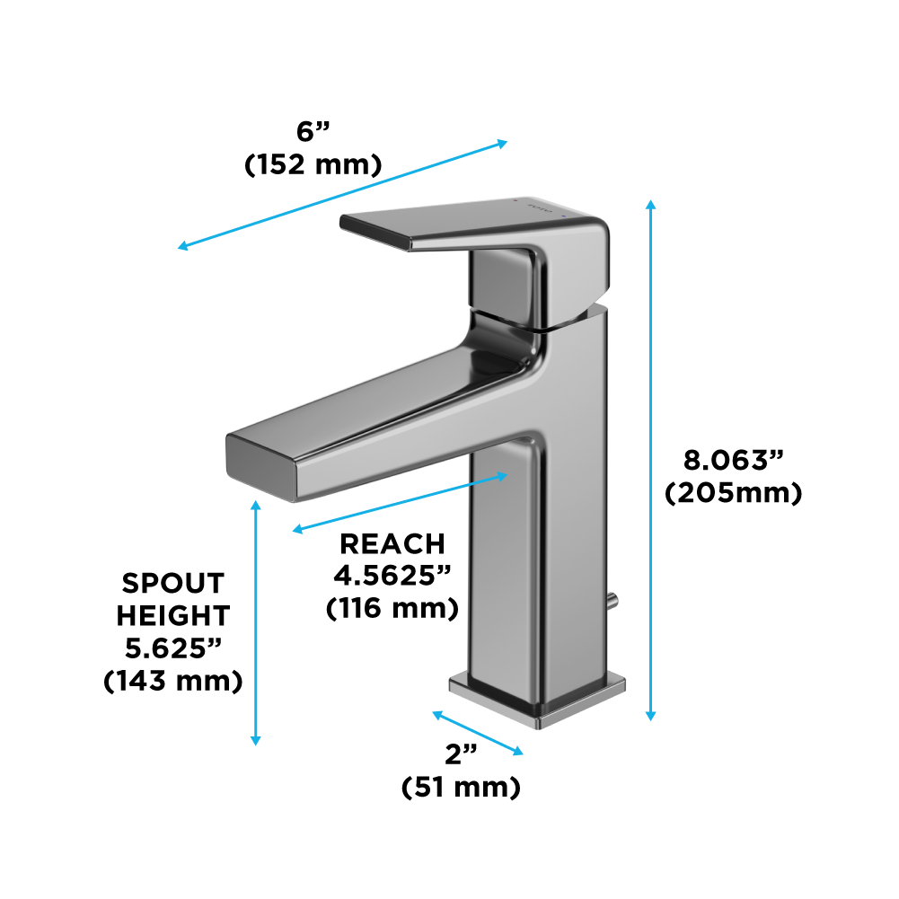 TOTO GB Series 1.2 GPM Single Handle Bathroom Sink Faucet with Comfort Glide Technology and Drain Assembly