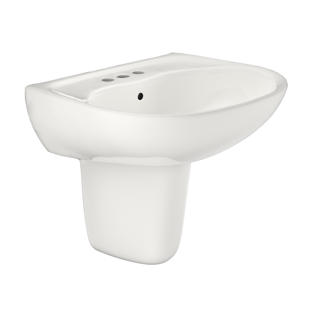 TOTO Supreme Oval Wall Mount Bathroom Sink and Shroud For 4" Center Faucets