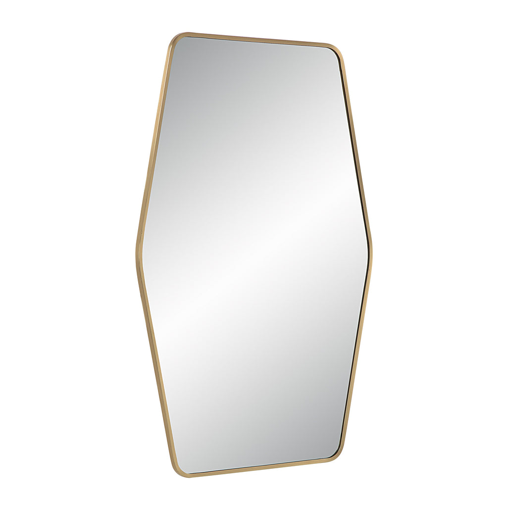Renwil Mocha 40" Tall Rectangular Mirror - Satin Brass
