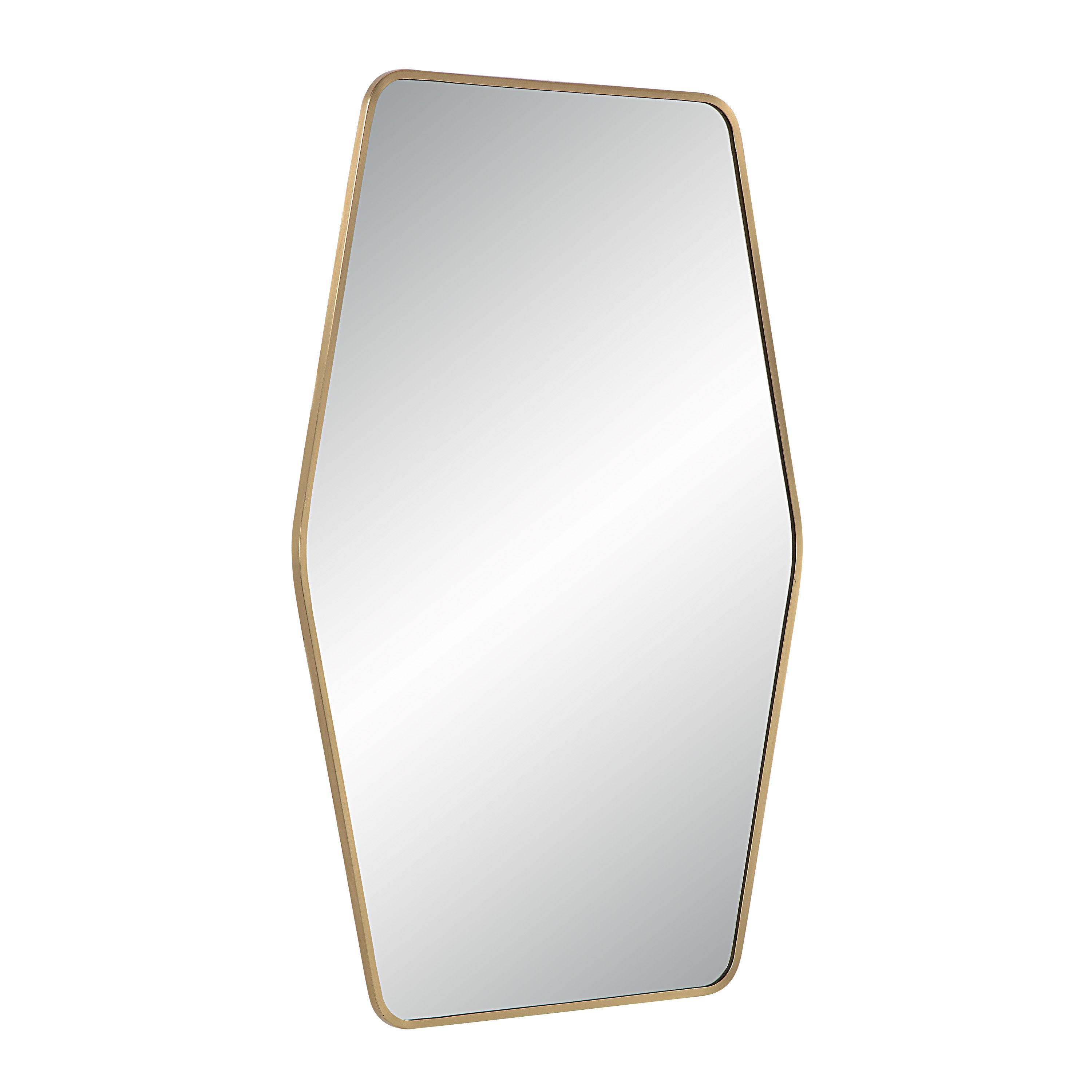 Renwil Mocha 40" Tall Rectangular Mirror - Satin Brass