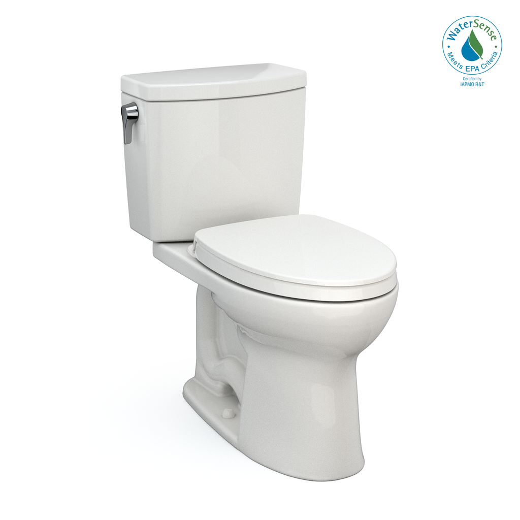TOTO Drake II 1G Two Piece Elongated 1.0 GPF Universal Height Toilet with Ss124 Softclose Seat - Washlet+ Ready