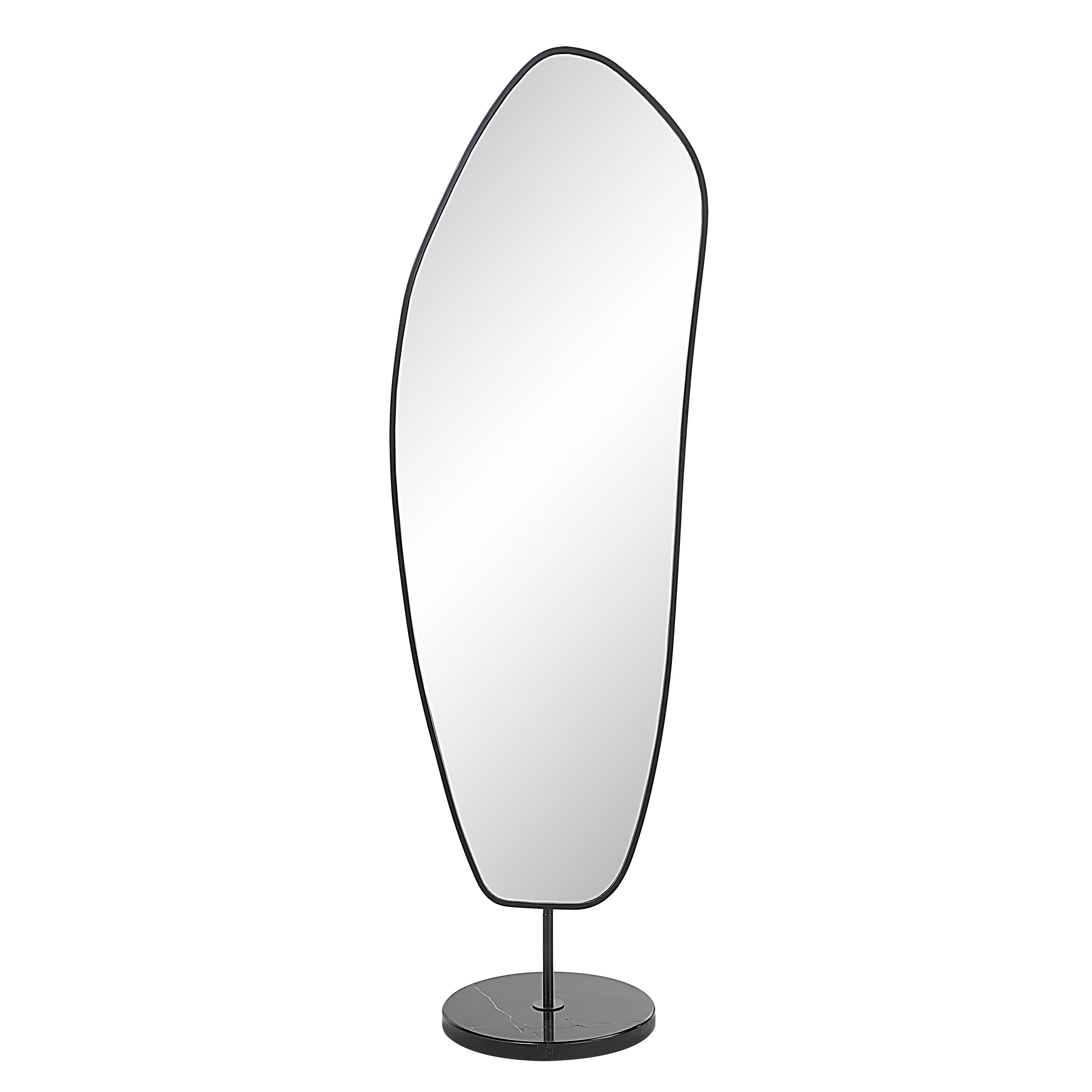 Renwil Arlon 70" Tall Irregular Mirror - Matte Black